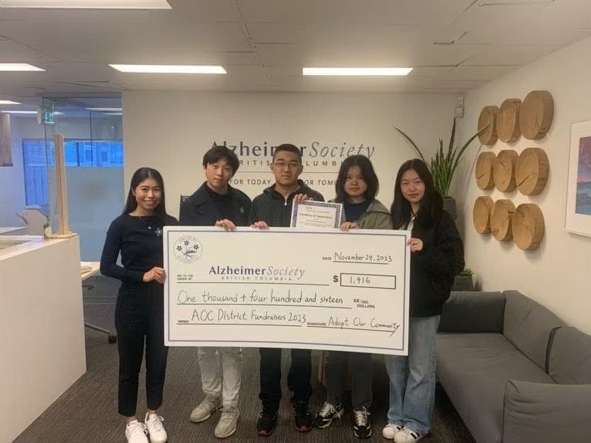 AOC Donation to Alzheimer Society of British Columbia